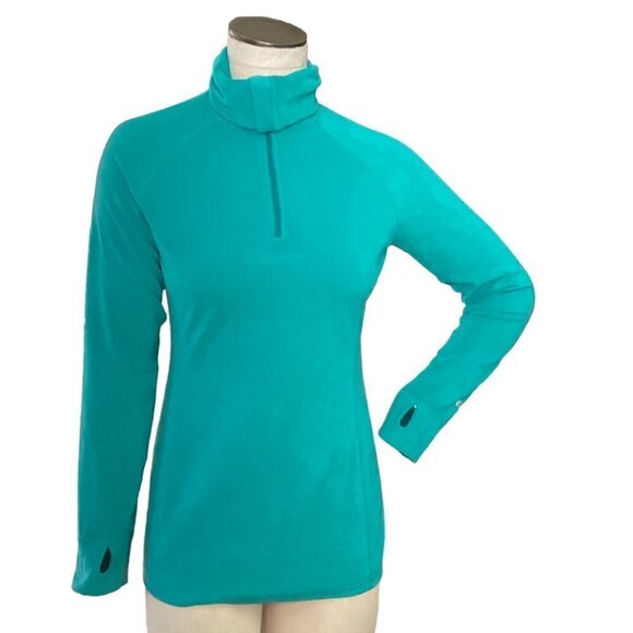 Burton Dryride 1/4 Zip Fleece Top Snowboard Ski Winter Women Sz S Teal 205E - Picture 3 of 9
